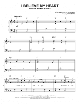 page one of I Believe My Heart (from The Woman In White) (Easy Piano)