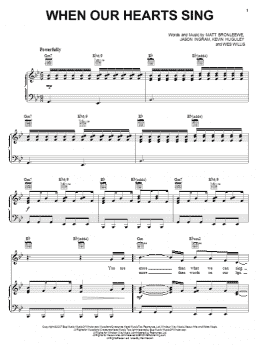 page one of When Our Hearts Sing (Piano, Vocal & Guitar Chords (Right-Hand Melody))