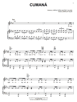page one of Cumana (Piano, Vocal & Guitar Chords (Right-Hand Melody))