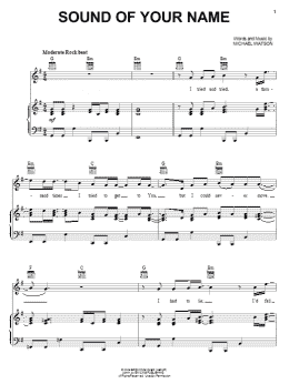 page one of Sound Of Your Name (Piano, Vocal & Guitar Chords (Right-Hand Melody))