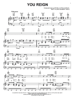 page one of You Reign (Piano, Vocal & Guitar Chords (Right-Hand Melody))