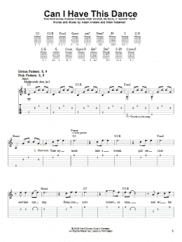 page one of Can I Have This Dance (Easy Guitar Tab)