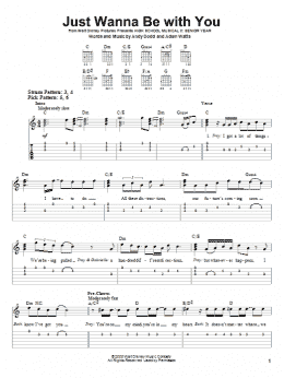 page one of Just Wanna Be With You (Easy Guitar Tab)