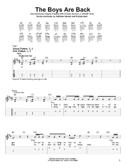 page one of The Boys Are Back (Easy Guitar Tab)