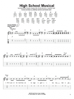 page one of High School Musical (Easy Guitar Tab)