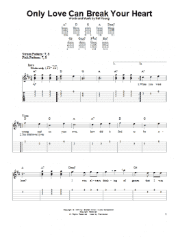 page one of Only Love Can Break Your Heart (Easy Guitar Tab)
