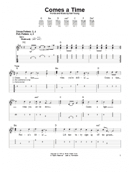 page one of Comes A Time (Easy Guitar Tab)