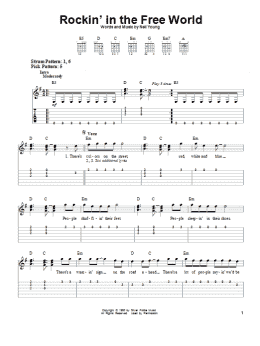page one of Rockin' In The Free World (Easy Guitar Tab)