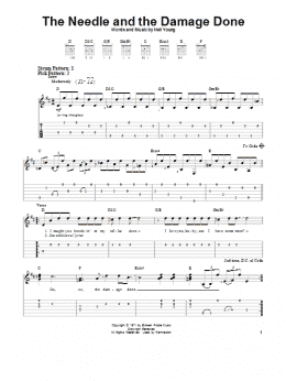 page one of The Needle And The Damage Done (Easy Guitar Tab)