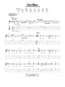 page one of Old Man (Easy Guitar Tab)