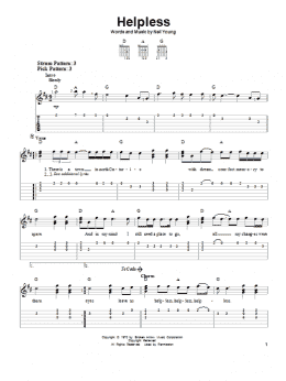 page one of Helpless (Easy Guitar Tab)