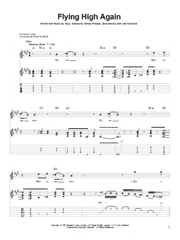 page one of Flying High Again (Guitar Tab (Single Guitar))