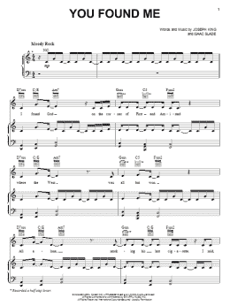 page one of You Found Me (Piano, Vocal & Guitar Chords (Right-Hand Melody))
