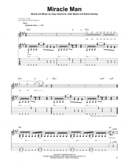 page one of Miracle Man (Guitar Tab (Single Guitar))