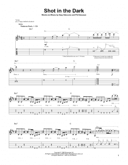 page one of Shot In The Dark (Guitar Tab (Single Guitar))