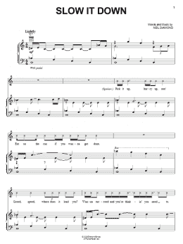 page one of Slow It Down (Piano, Vocal & Guitar Chords (Right-Hand Melody))
