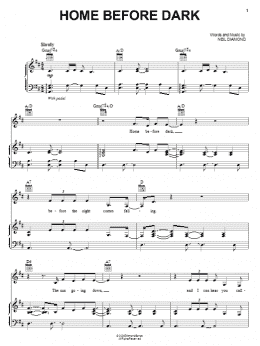page one of Home Before Dark (Piano, Vocal & Guitar Chords (Right-Hand Melody))