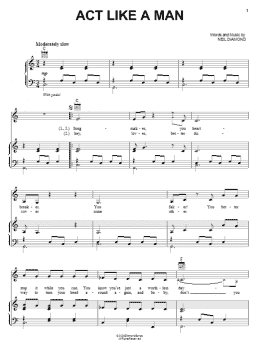 page one of Act Like A Man (Piano, Vocal & Guitar Chords (Right-Hand Melody))