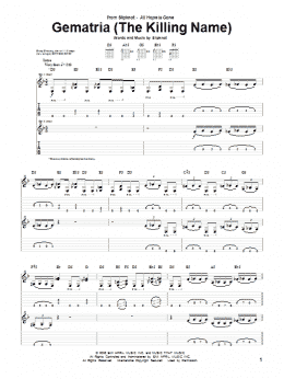 page one of Gematria (The Killing Name) (Guitar Tab)