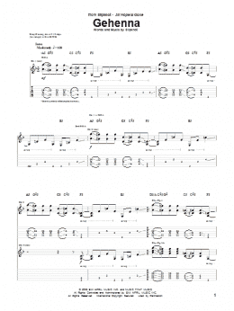 page one of Gehenna (Guitar Tab)