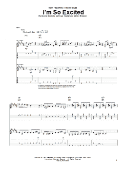 page one of I'm So Excited (Guitar Tab)