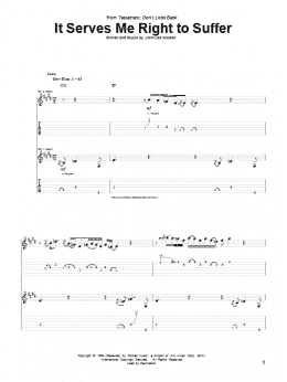page one of It Serves Me Right To Suffer (Guitar Tab)