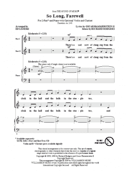 page one of So Long, Farewell (from The Sound Of Music) (2-Part Choir)