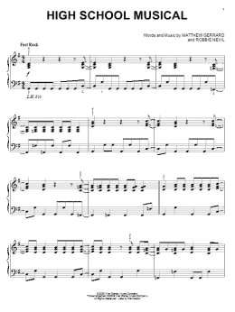page one of High School Musical (Piano Solo)