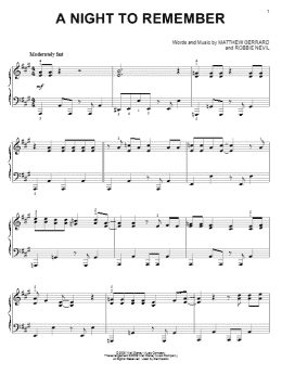 page one of A Night To Remember (Piano Solo)