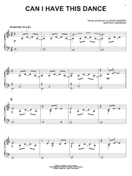 page one of Can I Have This Dance (Piano Solo)