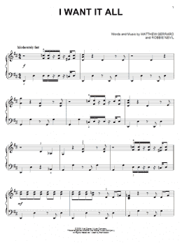 page one of I Want It All (Piano Solo)
