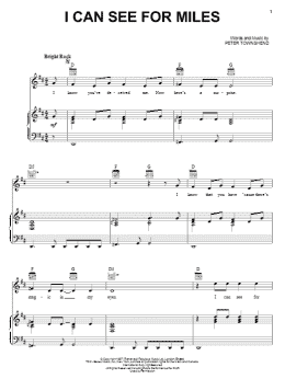 page one of I Can See For Miles (Piano, Vocal & Guitar Chords (Right-Hand Melody))