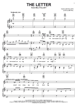 page one of The Letter (Piano, Vocal & Guitar Chords (Right-Hand Melody))