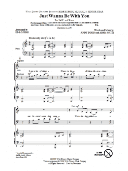 page one of Just Wanna Be With You (from High School Musical 3) (SAB Choir)