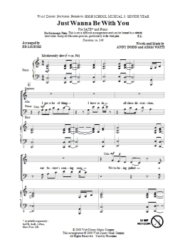 page one of Just Wanna Be With You (from High School Musical 3) (SATB Choir)