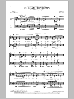 page one of Ce Beau Printemps (SATB Choir)