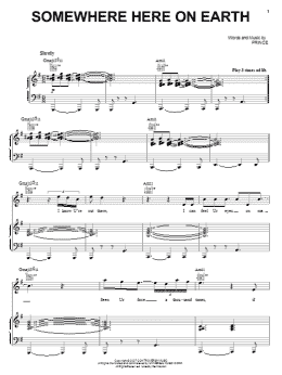 page one of Somewhere Here On Earth (Piano, Vocal & Guitar Chords (Right-Hand Melody))