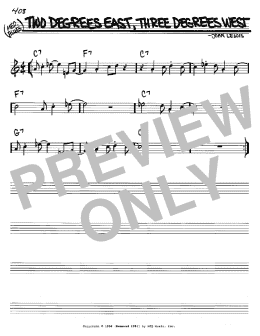 page one of Two Degrees East, Three Degrees West (Real Book – Melody & Chords – C Instruments)
