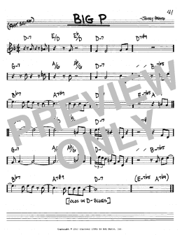 page one of Big P (Real Book – Melody & Chords – C Instruments)