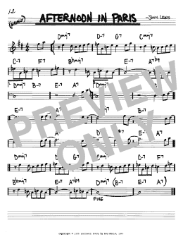 page one of Afternoon In Paris (Real Book – Melody & Chords – Bb Instruments)