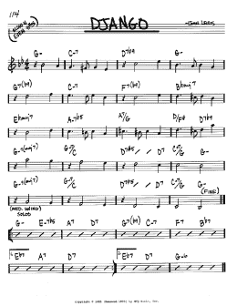 page one of Django (Real Book – Melody & Chords – Bb Instruments)