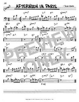 page one of Afternoon In Paris (Real Book – Melody & Chords – Bass Clef Instruments)
