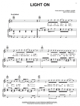 page one of Light On (Piano, Vocal & Guitar Chords (Right-Hand Melody))