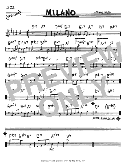 page one of Milano (Real Book – Melody & Chords – Bb Instruments)