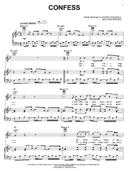 page one of Confess (Piano, Vocal & Guitar Chords (Right-Hand Melody))