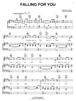 page one of Falling For You (Piano, Vocal & Guitar Chords (Right-Hand Melody))