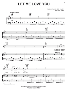 page one of Let Me Love You (Piano, Vocal & Guitar Chords (Right-Hand Melody))