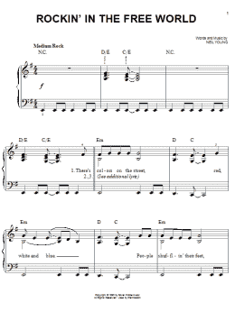page one of Rockin' In The Free World (Easy Piano)