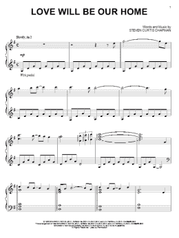 page one of Love Will Be Our Home (Piano Solo)