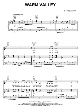 page one of Warm Valley (Piano, Vocal & Guitar Chords (Right-Hand Melody))